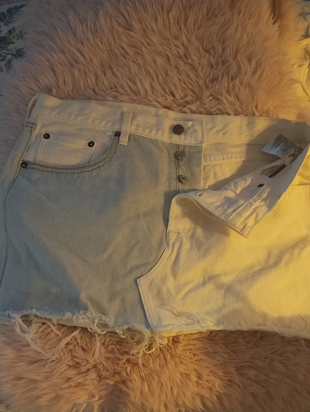 Levi's Light Blue Denim Skirt with Brown Patch